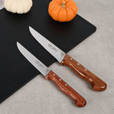 2 Parça Gül Ağacı Kabzalı Mutfak Bıçak Seti Günlük Kullanım