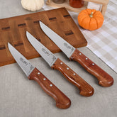 3 Parça Gül Ağacı Kabzalı Kurban Bıçak Seti