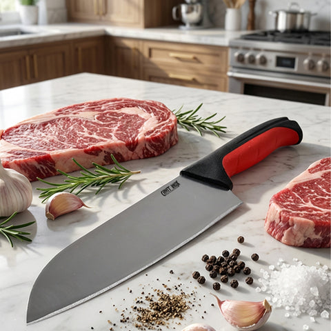 Santoku Şef Bıçağı – Çift Renk Kaymaz Saplı 15 cm