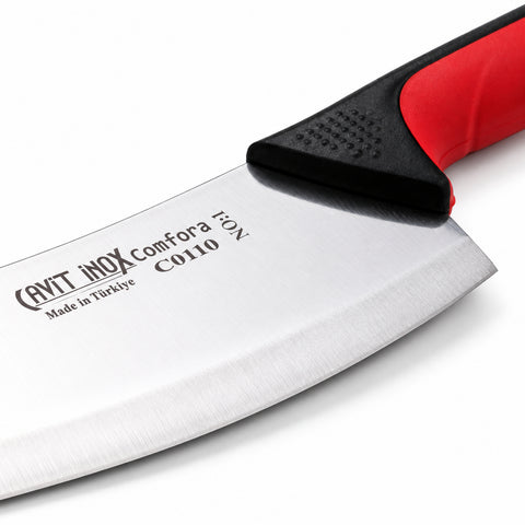 Cavit Inox COMFORA C0110 Salata ve Soğan Satırı 16 cm, kırmızı siyah kaymaz saplı paslanmaz çelik bıçak - görsel 2