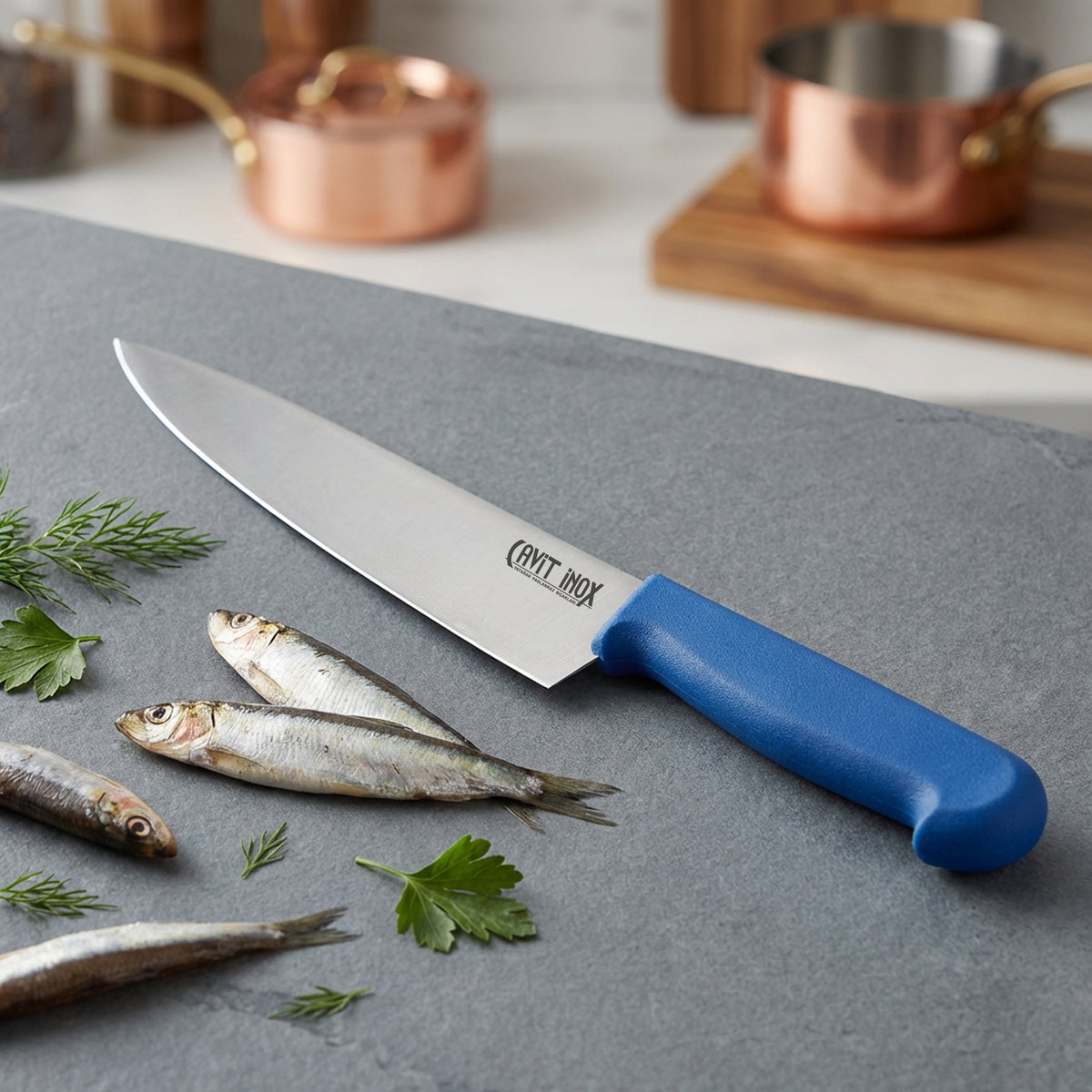 Mavi Şef Bıçağı – 8" / 20 cm No:3 (HACCP)