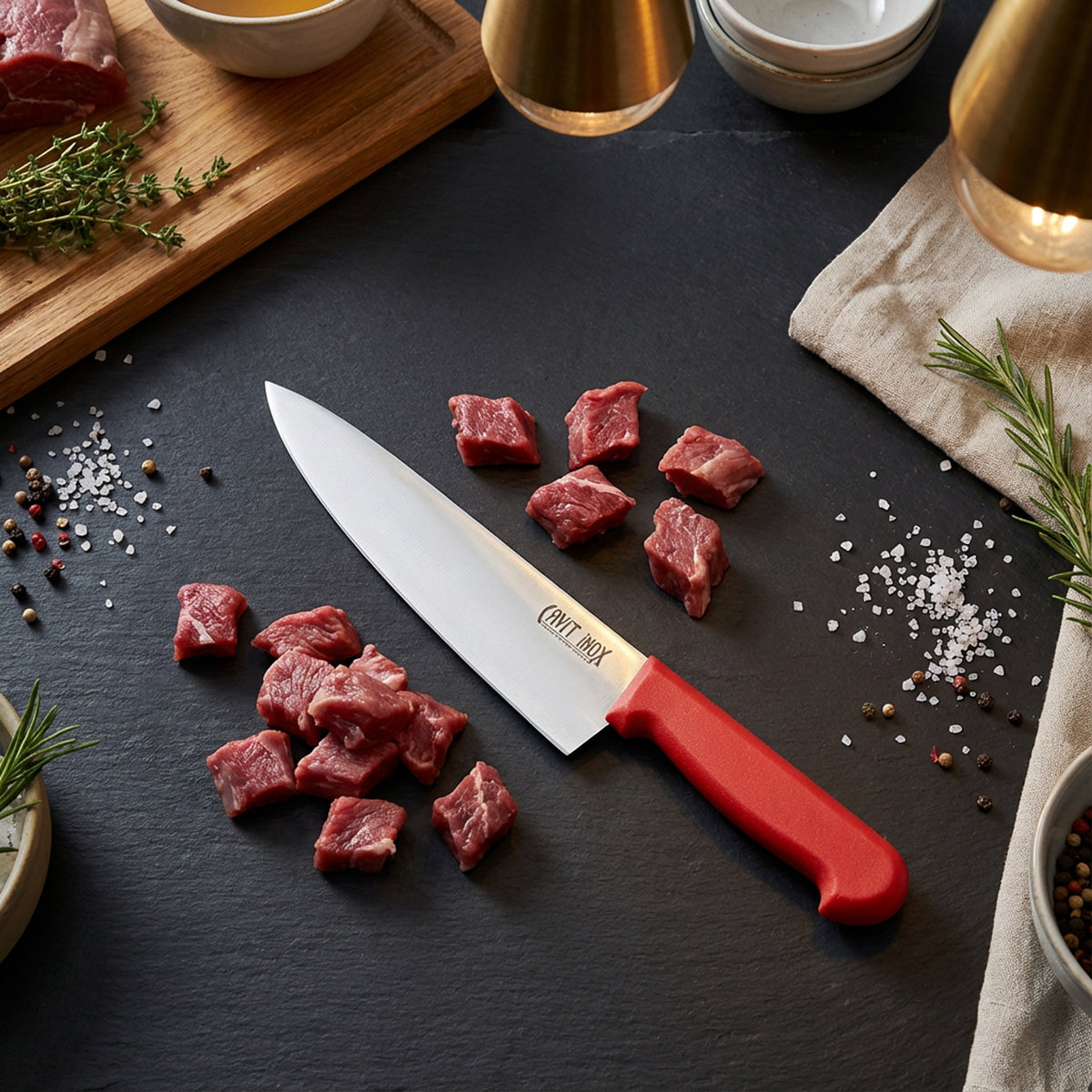 Kırmızı Şef Bıçağı – 10" / 25 cm (HACCP)