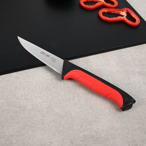 Cavit Inox COMFORA C036-S Et Bıçağı 10 cm, kırmızı siyah kaymaz saplı paslanmaz çelik bıçak - görsel 5
