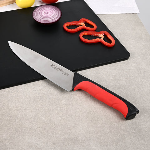Cavit Inox COMFORA C0462 Şef Bıçağı 20 cm, kırmızı siyah kaymaz saplı paslanmaz çelik bıçak - görsel 4